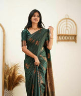 Amazing Dark Green Soft Silk Saree