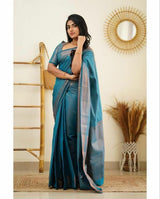 Brood Firozi Soft Silk Saree