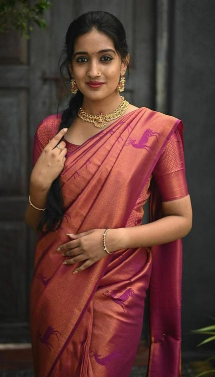 Nemesis Dark Pink Soft Silk Saree