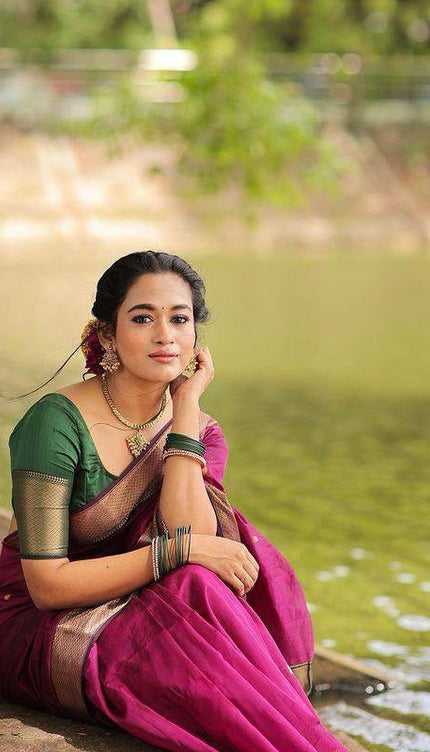 Desirable Dark Pink Soft Silk Saree