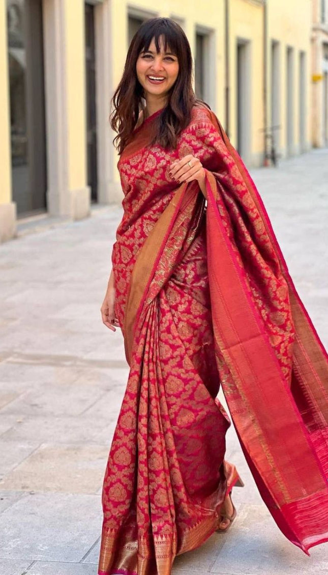 Binita Red Traditional Banarasi Silk