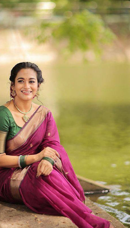 Desirable Dark Pink Soft Silk Saree