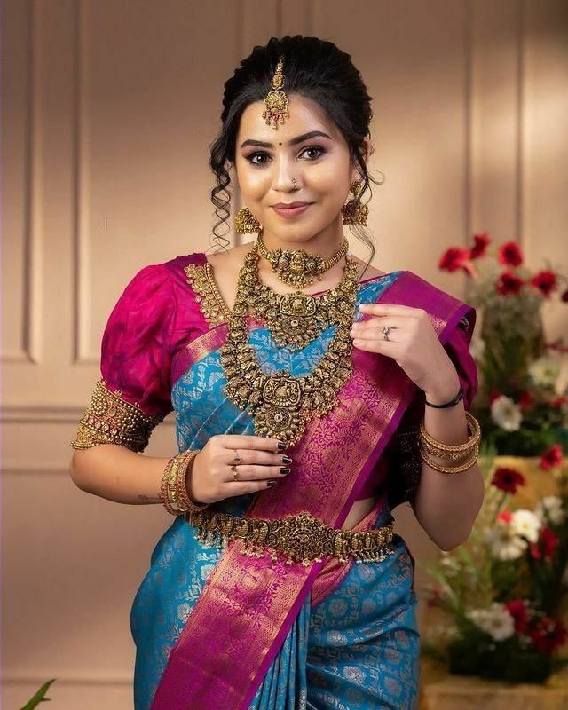 Desiring Firozi Soft Banarasi Silk Saree
