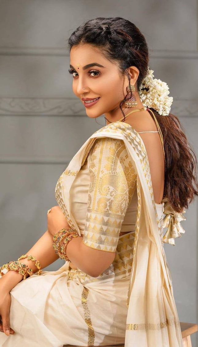 Special White Soft Banarasi Silk Saree