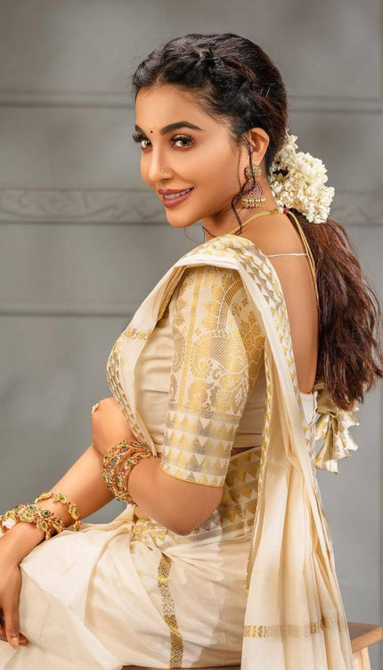 Special White Soft Banarasi Silk Saree