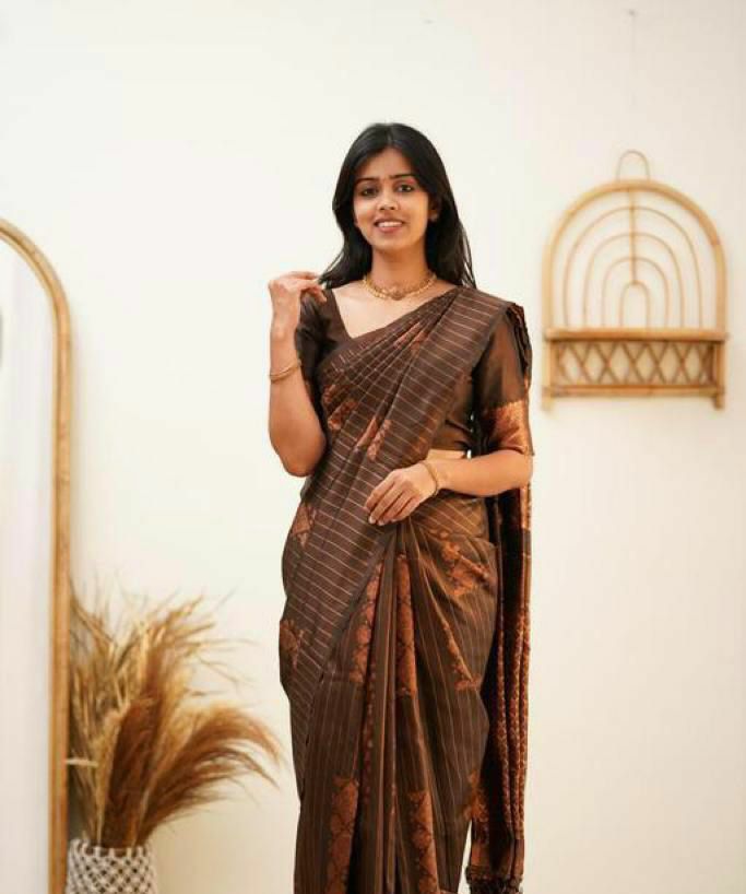Marvellous Brown Soft Silk Saree