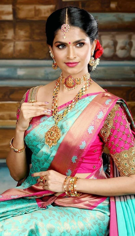 Preferable Sky Blue Soft Silk Saree