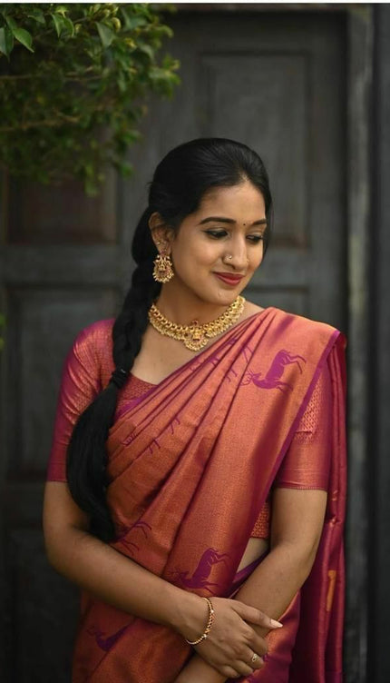 Nemesis Dark Pink Soft Silk Saree