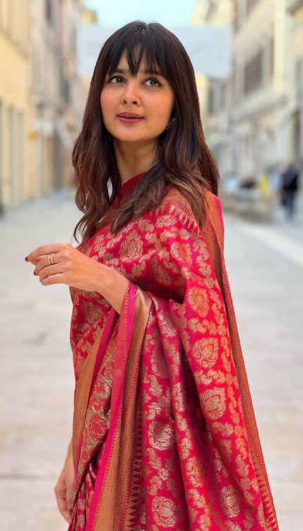 Binita Red Traditional Banarasi Silk
