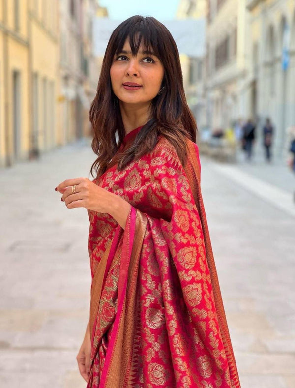 Binita Red Traditional Banarasi Silk