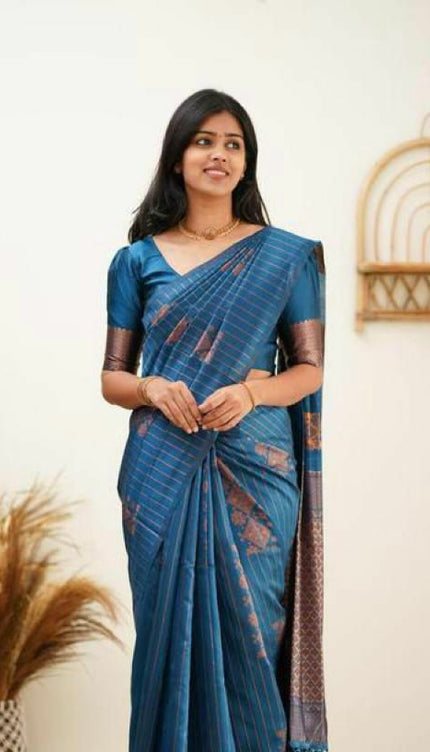 Adorning Rama Soft Silk Saree