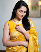 Charming Yellow Soft Silk Saree