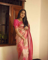 Elegant Peach Soft Silk Saree