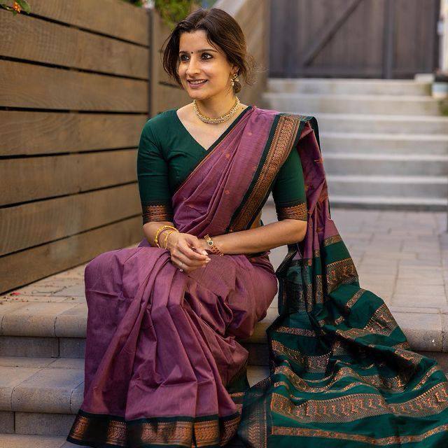 Bewitching Lavender Soft Silk Saree