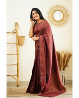 Scrumptious Wine Soft Silk Saree