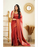 Gratifying Red Soft Silk Saree