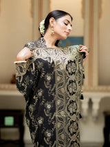 Hema Black Banarasi Silk Saree WIth Fabulouse Blouse Piece