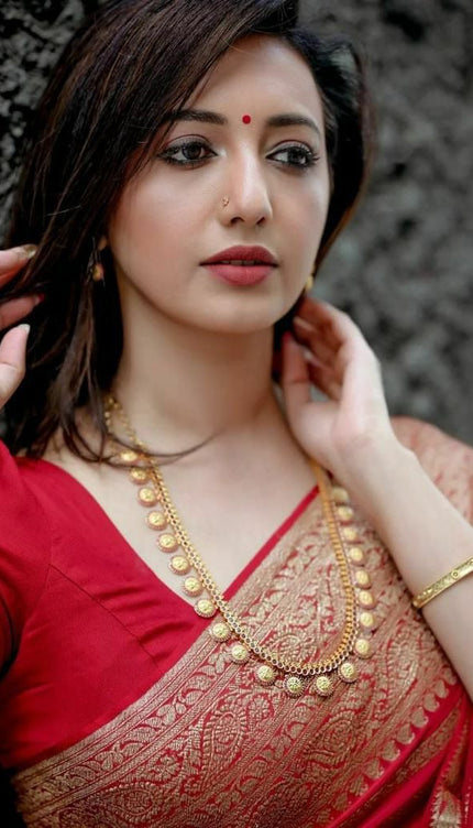 Attractive Red Soft Silk Saree