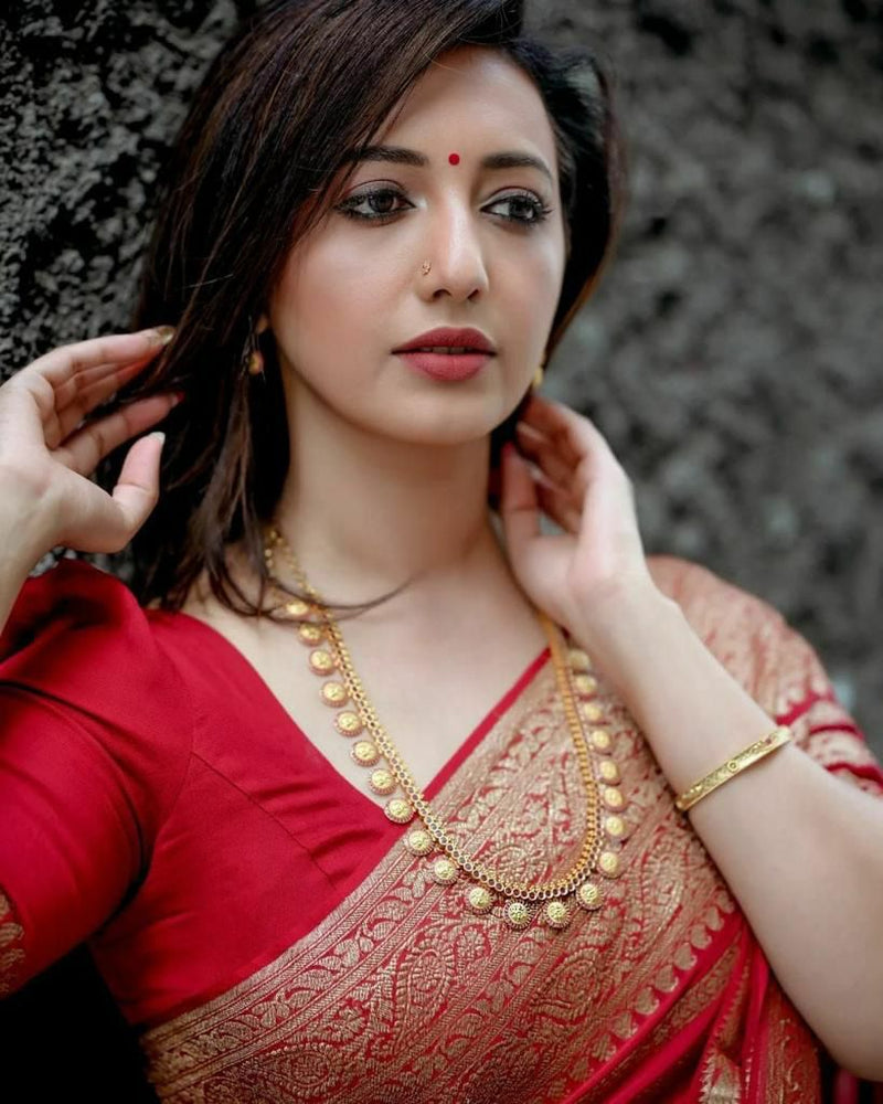 Attractive Red Soft Silk Saree