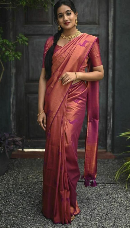 Nemesis Dark Pink Soft Silk Saree