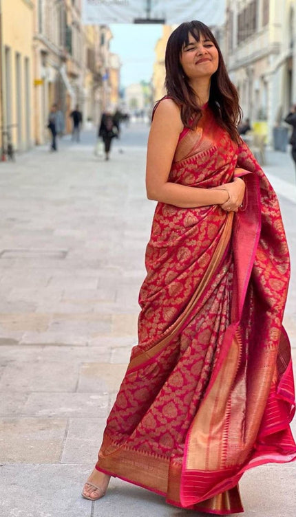 Binita Red Traditional Banarasi Silk