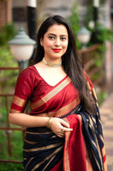 Prodigal Navy Blue Soft Silk Saree