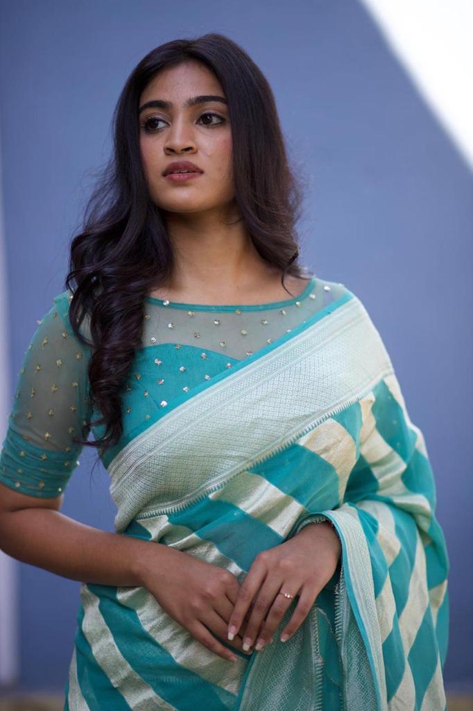 Valiba Beautiful Firozi Rich Pallu And Jacquard Saree