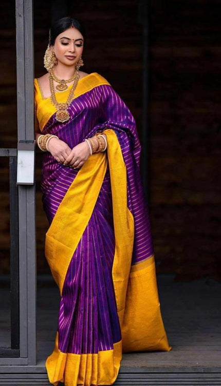 Dalliance Purple Soft Silk Saree