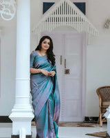 Sizzling Firozi Soft Silk Saree