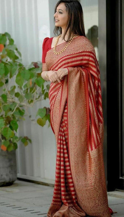Attractive Red Soft Silk Saree