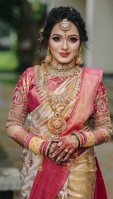 Snazzy Beige Soft Silk Saree