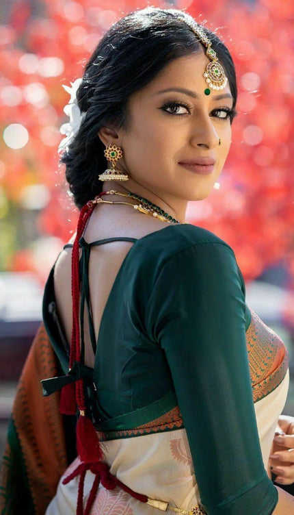 Desirable Beige Soft Silk Saree