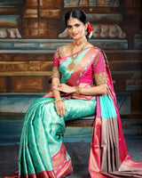Preferable Sky Blue Soft Silk Saree