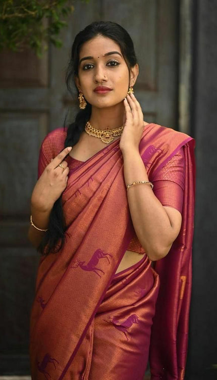 Nemesis Dark Pink Soft Silk Saree