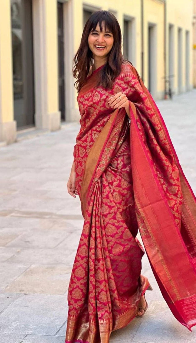 Binita Red Traditional Banarasi Silk