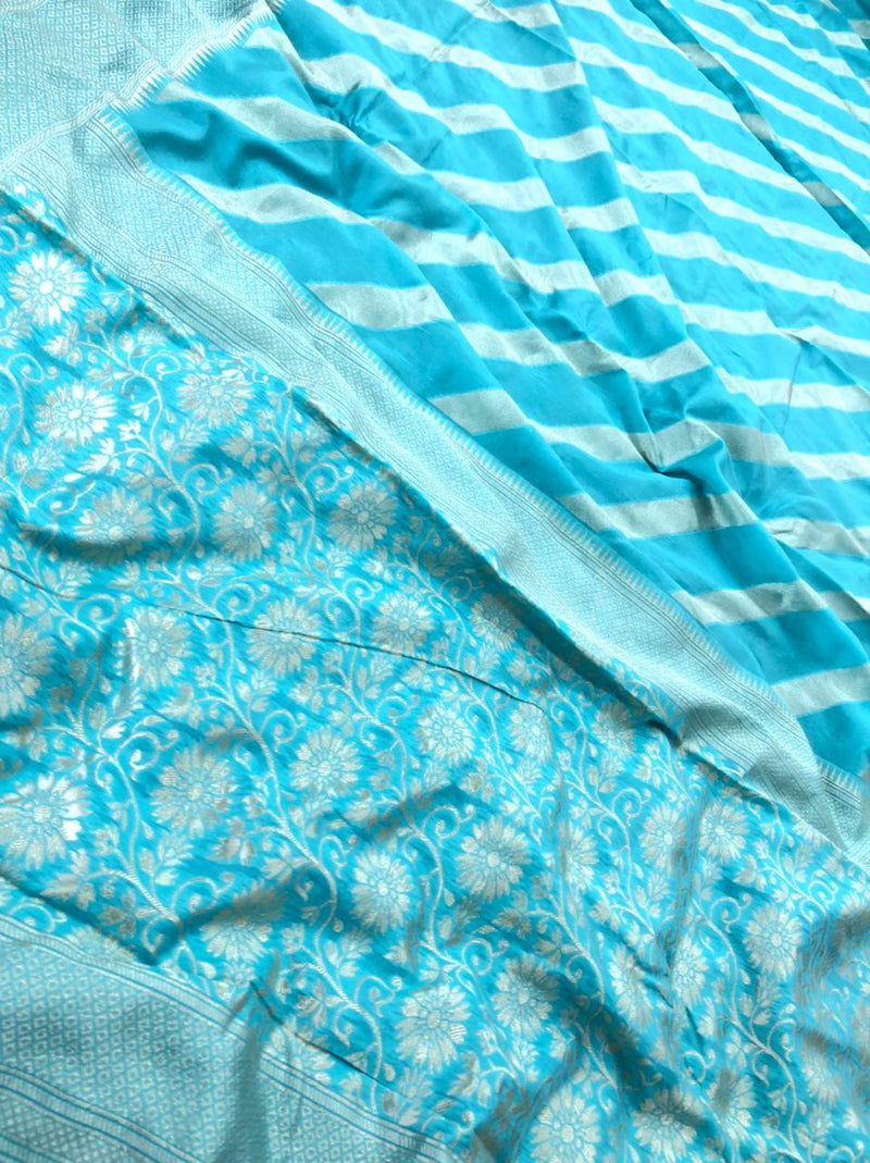 Valiba Beautiful Firozi Rich Pallu And Jacquard Saree