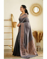 Desultory Grey Soft Silk Saree