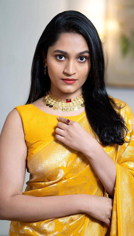 Charming Yellow Soft Silk Saree