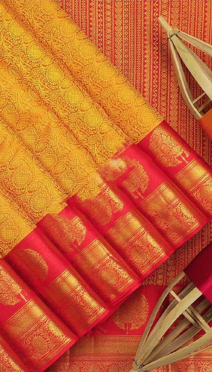 Adorning Yellow Soft Banarasi Silk Saree