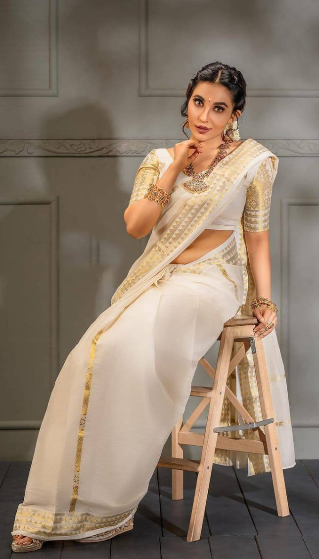 Special White Soft Banarasi Silk Saree