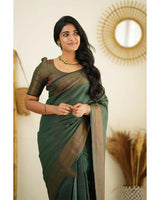 Conflate Green Soft Silk Saree