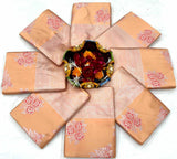 Peach Silk Saree With Weaving Work