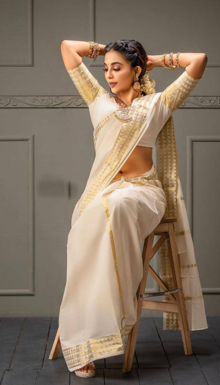 Special White Soft Banarasi Silk Saree