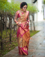 Snazzy Beige Soft Silk Saree