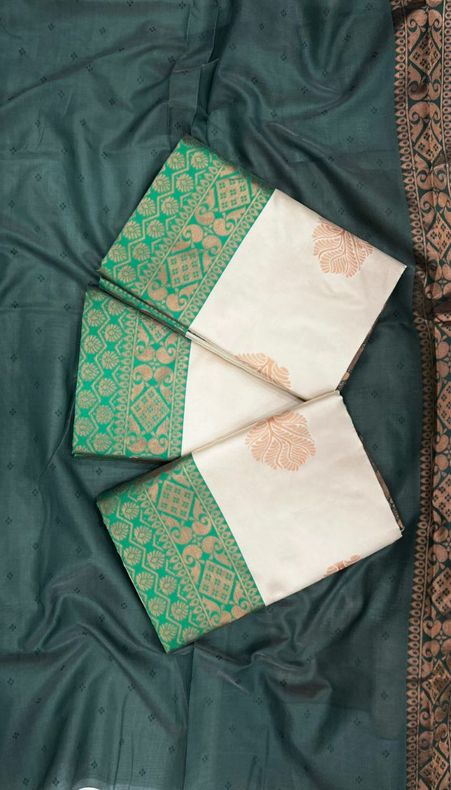 Desirable Beige Soft Silk Saree