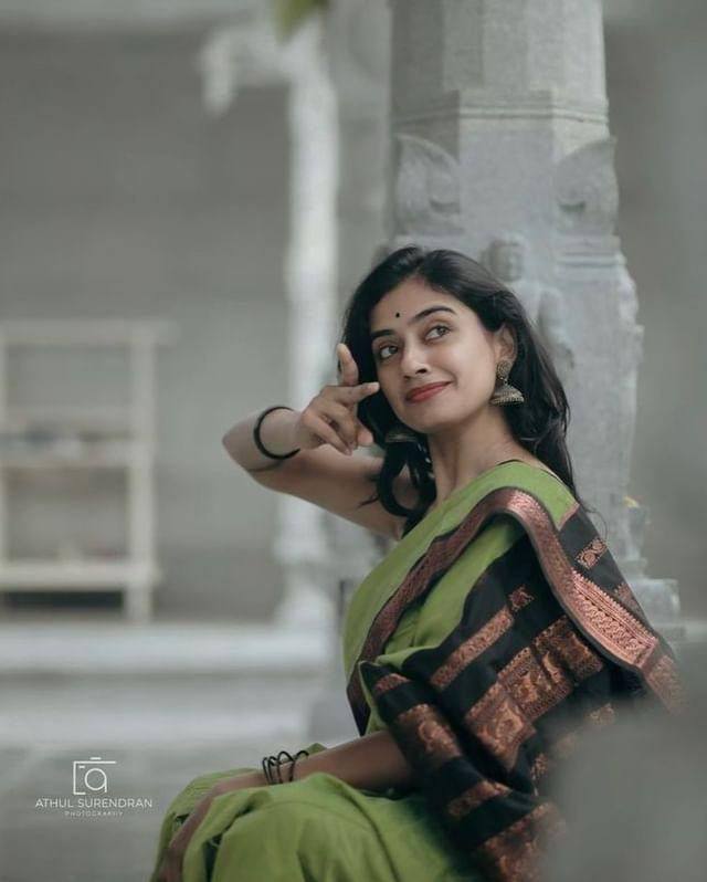 Imbrication Pista Soft Silk Saree