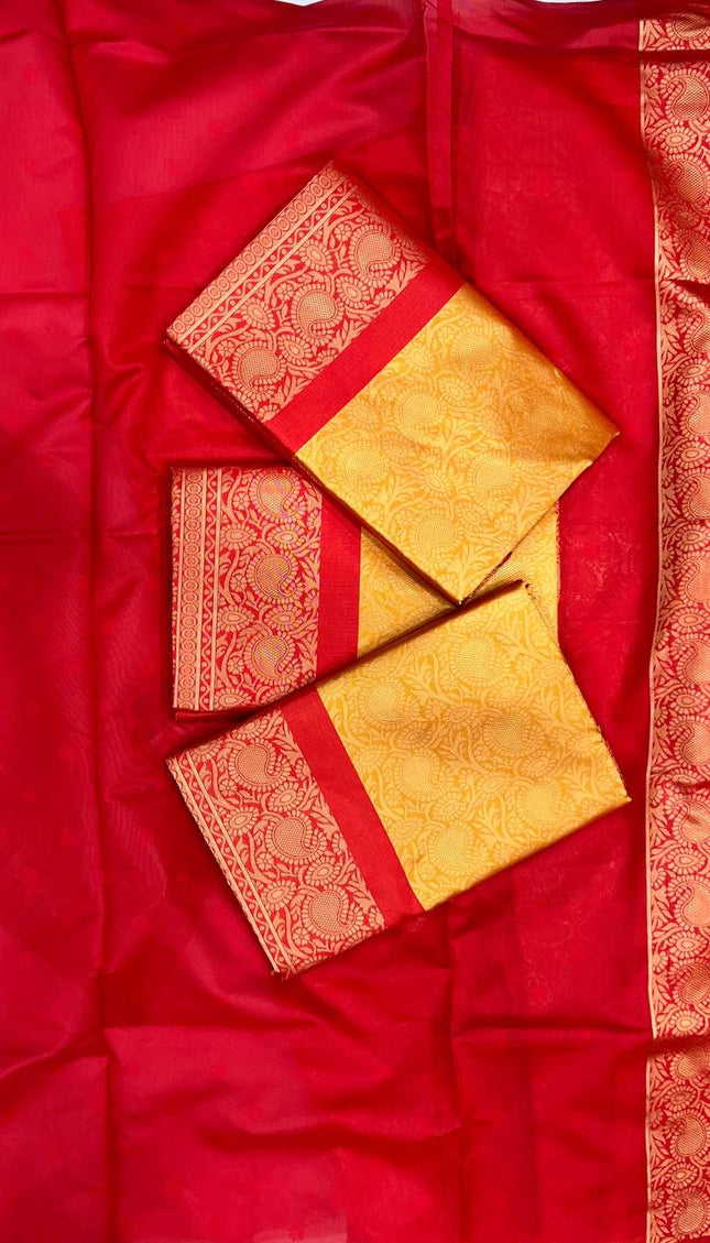 Adorning Yellow Soft Banarasi Silk Saree