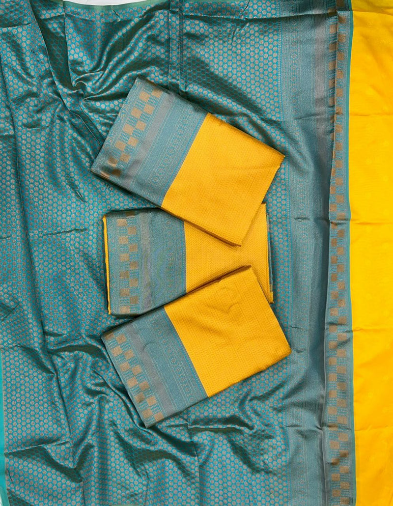 Sensational Yellow Soft Silk Saree
