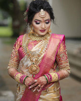 Snazzy Beige Soft Silk Saree