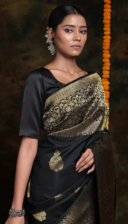 Beautiful Black Soft Silk Saree